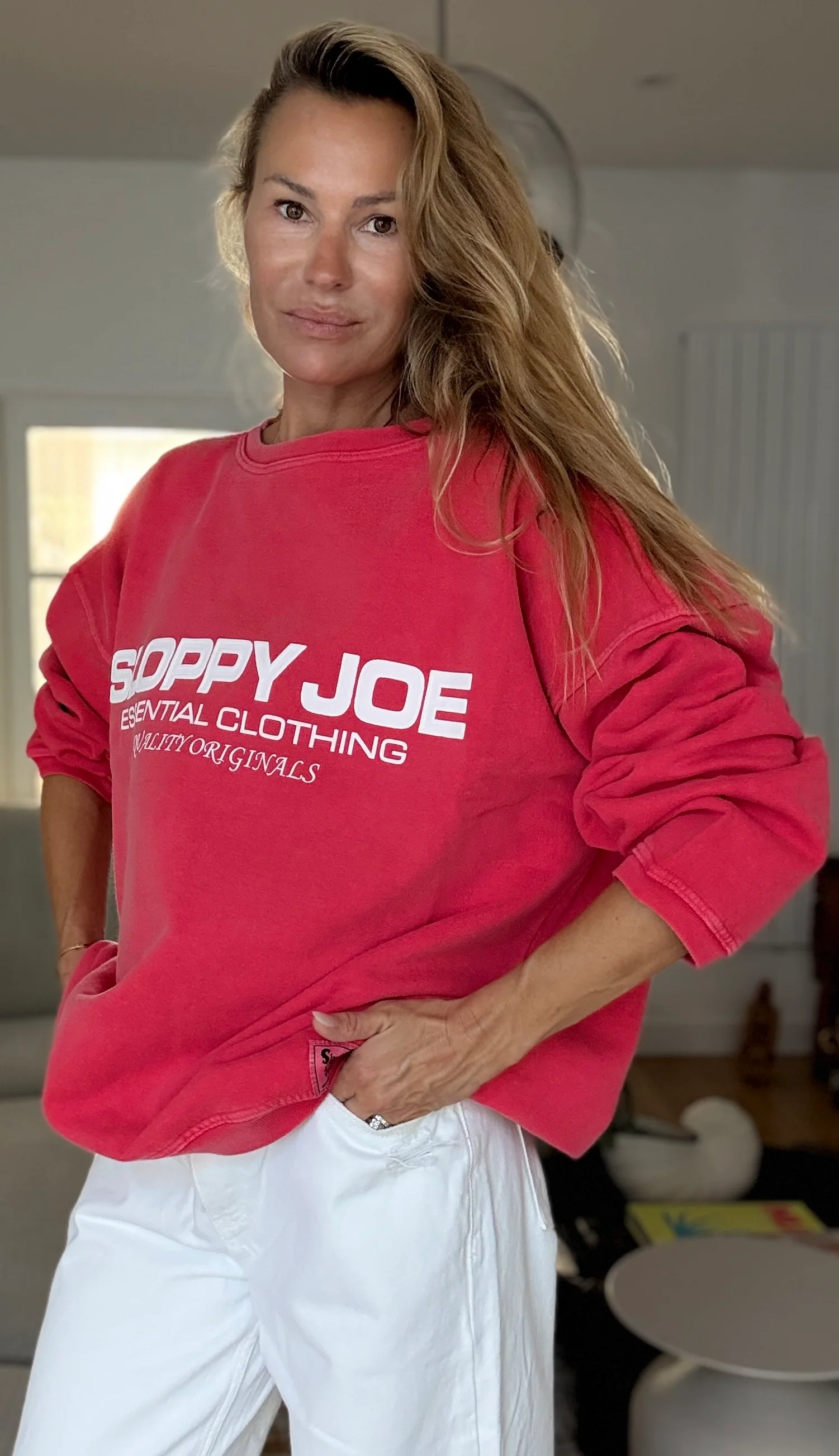 05 CLASSIC SQUARE SWEATSHIRT -Red Wash - Image 3