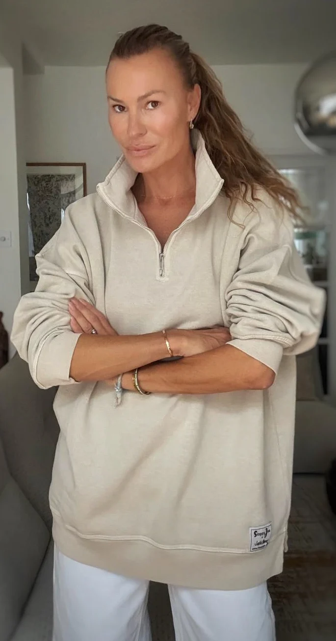 DIANA ZIP NECK - Stone - Image 3