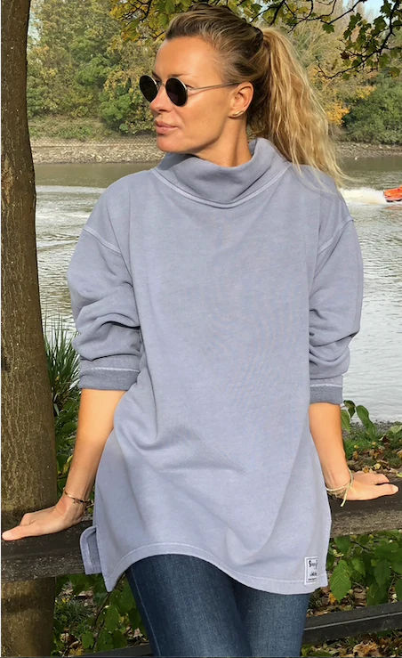 HIGH NECK SWEATSHIRT - Dove Grey - Image 3