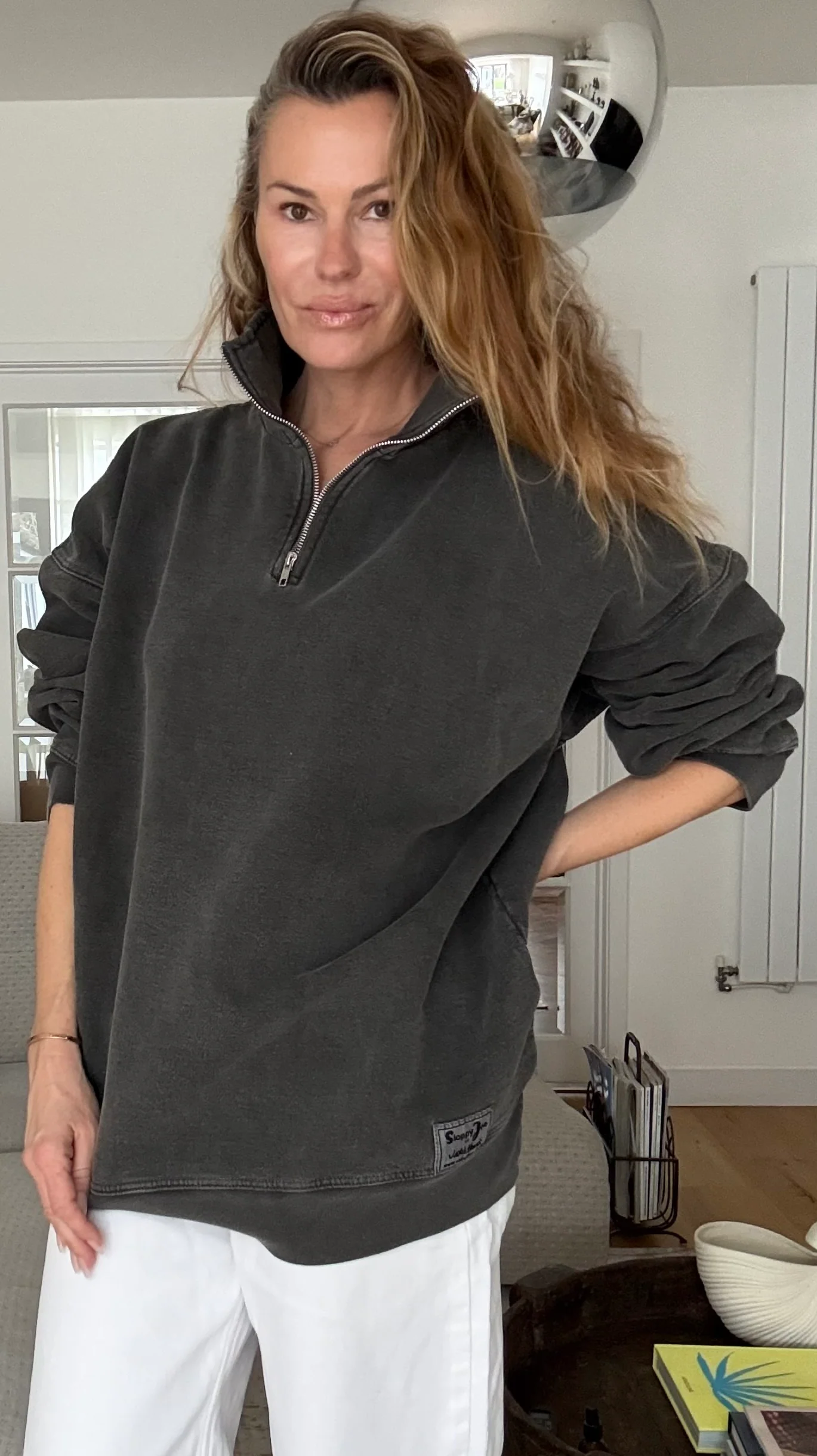 DIANA ZIP NECK - Black Wash - Image 4