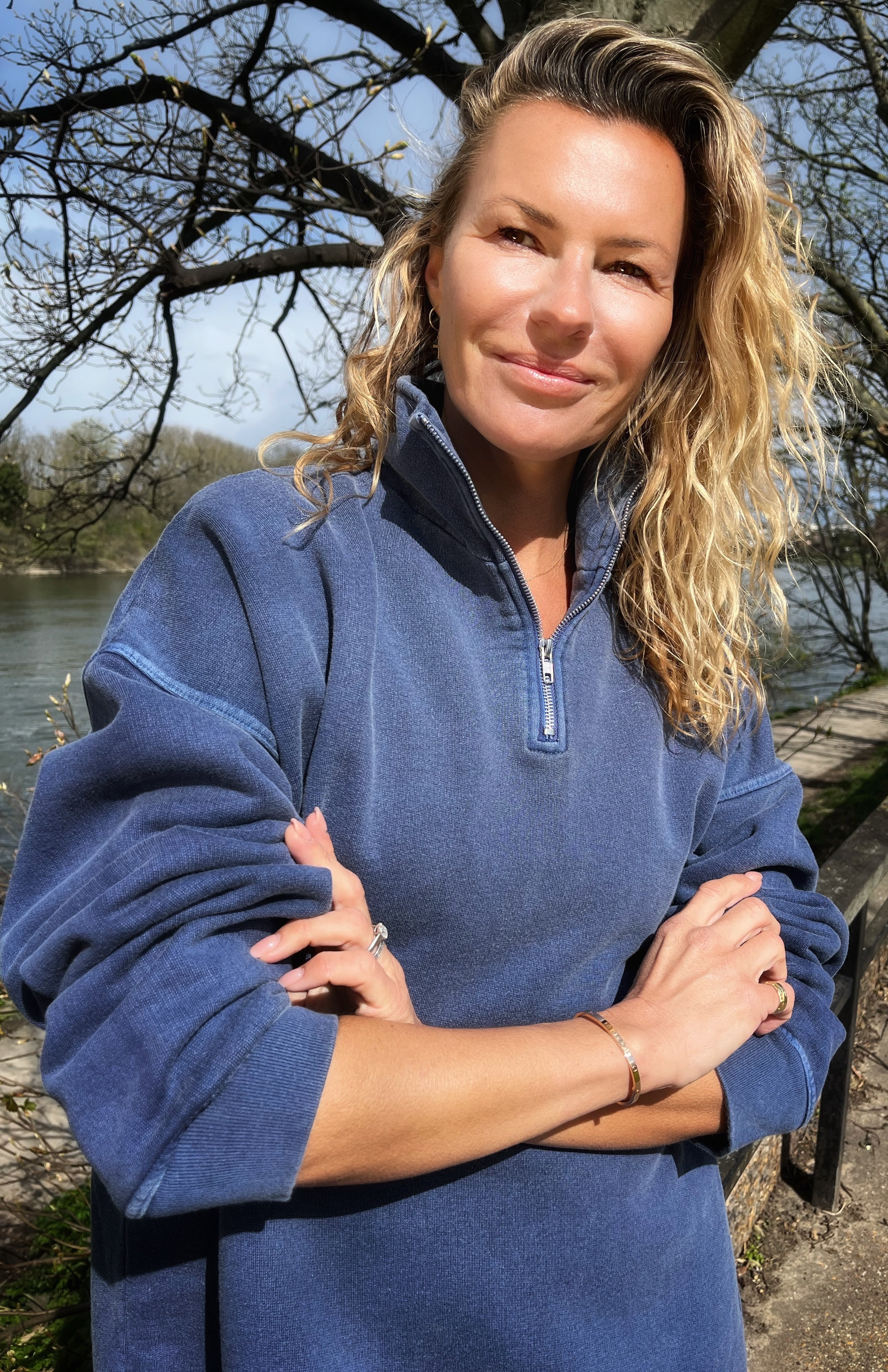 DIANA ZIP NECK - Navy Wash - Image 4