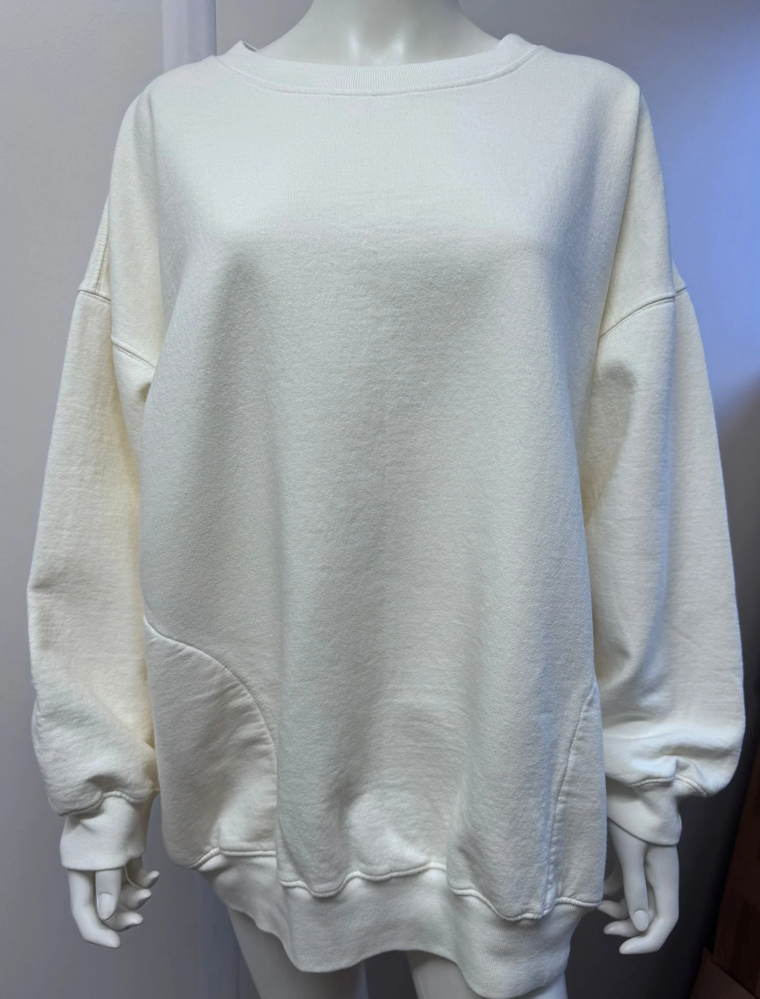 Oversized Pocket Crew - White  - NO LOGO - SAMPLE - SIZE 2 - S14 - Image 3