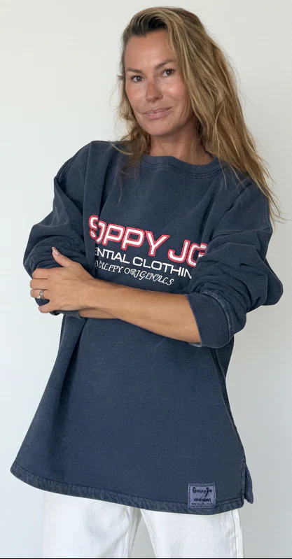 STRAIGHT CREW SWEATSHIRT - French Navy - Image 3